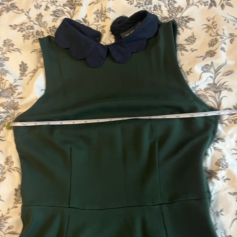 Hunter Green soft cotton feeling beautiful fitted stretchy Dress - Picture 3 of 8